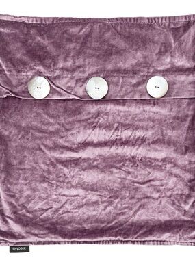 Envouge Plum Velvet Pillow Sham 18"x18" Like New Pearl Button Accents